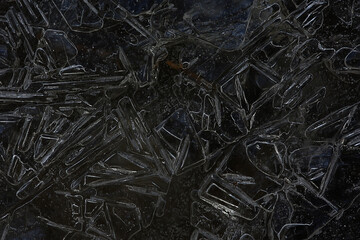 texture ice cracks, white ice crystals, winter frost background