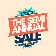 Semi-annual sale massive discounts banner design