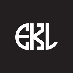 EKL letter logo design on black background. EKL creative initials letter logo concept. EKL letter design.
