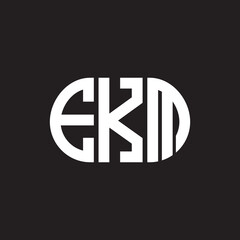 EKM letter logo design on black background. EKM creative initials letter logo concept. EKM letter design.