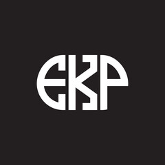 EKP letter logo design on black background. EKP creative initials letter logo concept. EKP letter design.