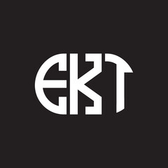 EKT letter logo design on black background. EKT creative initials letter logo concept. EKT letter design.