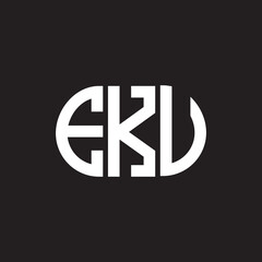 EKU letter logo design on black background. EKU creative initials letter logo concept. EKU letter design.