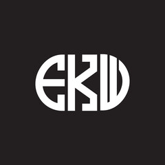 EKW letter logo design on black background. EKW creative initials letter logo concept. EKW letter design.