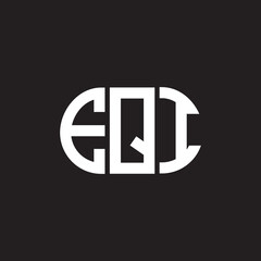 EQI letter logo design on black background. EQI creative initials letter logo concept. EQI letter design.