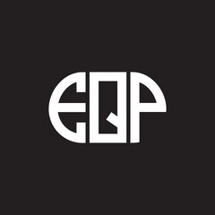 EQP letter logo design on black background. EQP creative initials letter logo concept. EQP letter design.