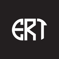 ERT letter logo design on black background. ERT creative initials letter logo concept. ERT letter design.
