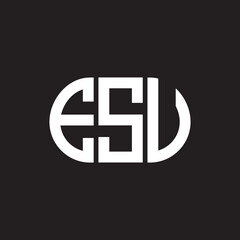 ESU letter logo design on black background. ESU creative initials letter logo concept. ESU letter design.
