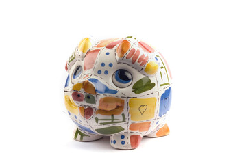 Photo of a piggy bank as a symbol of luck, save bank, security,.Earn money.