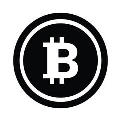 digital currency bitcoin icon vector illustration