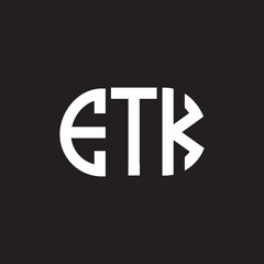 ETK letter logo design on black background. ETK creative initials letter logo concept. ETK letter design.