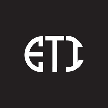 ETI letter logo design on black background. ETI creative initials letter logo concept. ETI letter design.