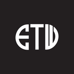 ETW letter logo design on black background. ETW creative initials letter logo concept. ETW letter design.