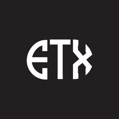 ETX letter logo design on black background. ETX creative initials letter logo concept. ETX letter design.