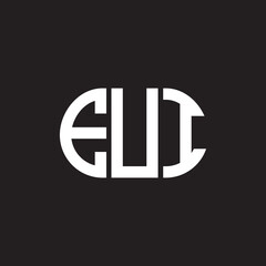 EUI letter logo design on black background. EUI creative initials letter logo concept. EUI letter design.