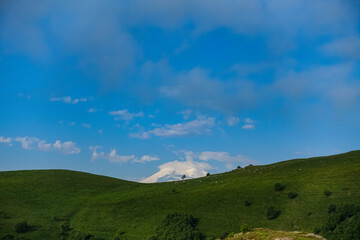 The high-mountain road to the tract of Jily-Su. Caucasus. Kabardino-Balkaria. Russia.