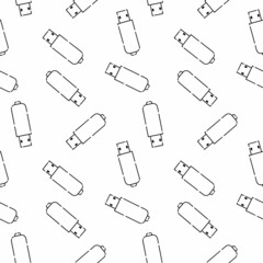 Illustration seamless pattern of flashdisk
