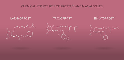 Chemical structures of prostaglandin analogues