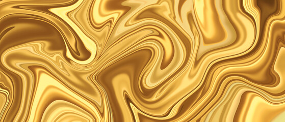 Artistic luxury liquid gold with a caramel-like marbled metal texture for decoration
