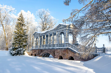 Alexander park in winter, Pushkin (Tsarskoe Selo), St. Petersburg, Russia