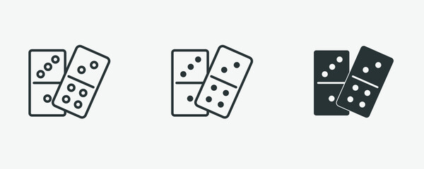 domino vector isolated icon set. game, fun, activity symbol 