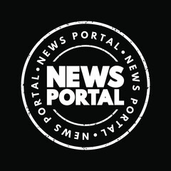 News Portal text stamp, concept background