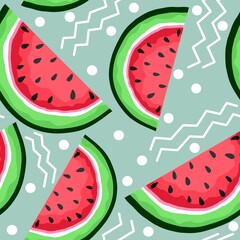Summer seamless watermelon pattern for fabrics and textiles and packaging and gifts and cards and linens and kids 
