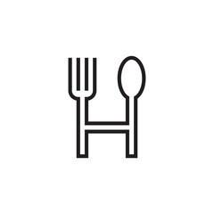 letter H food restaurant logo design
