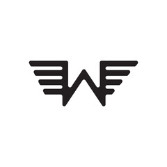 letter W with wing logo design