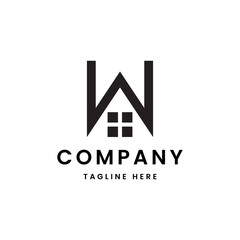 letter W house logo design
