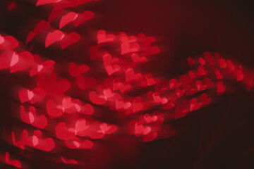 poster. flow of red hearts in the dark - 485064317