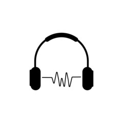 Headphone icon logo vector