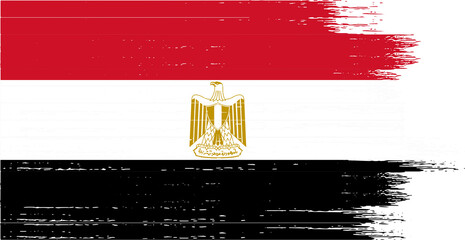 Egypt  flag with brush paint textured isolated  on png or transparent background,Symbol of Egypt ,template for banner,promote, design, and business matching country poster, vector illustration