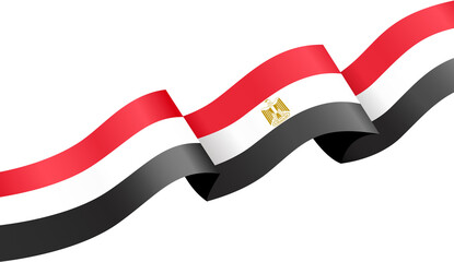 Corner waving Egypt flag  isolated  on png or transparent background,Symbol of Egypt,template for banner,card,advertising ,promote,and business matching country poster, vector illustration
