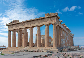 Obraz premium Ancient temple of the Acropolis Parthenon in Athens, antique architecture, cityscape