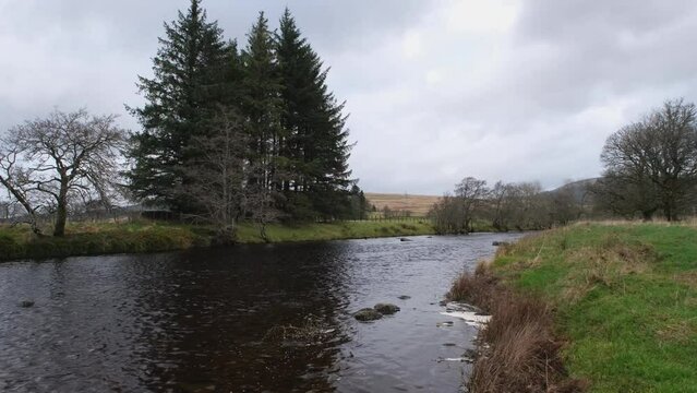 The Water of Deugh river near Carsphairn in winter, Galloway, Scotland
