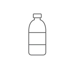 Plastic bottle icon outline isolated on white background. Bottle icon for websites, mobile app. Vector illustration.