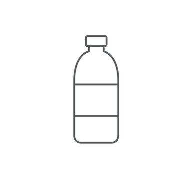 Plastic bottle icon outline isolated on white background. Bottle icon for websites, mobile app. Vector illustration.