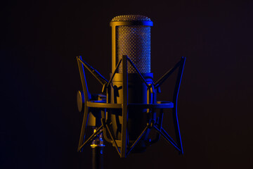Recording studio microphone 1/18 yellow blue