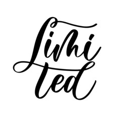 Limited lettering inscription for tag and label.