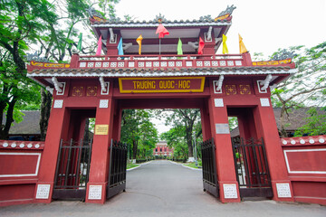 The Gate of the ancient school, called Quoc Hoc, in Hue city, central Vietnam