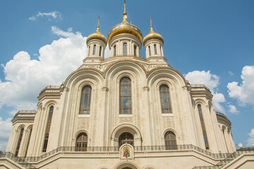 Exterior view of the New Martyrs and Confessors of Russian Orthodox Church in the Sretensky Male Monastery in Moscow, Russia