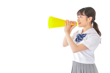 応援をする学生