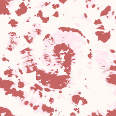 Dip Dyed Twist Vector. Hypnotic Flower. Pink Ink Textile. Psychedelic Tie Dye Pattern. Orchid Smoke Painting. Watercolor Brush Print. Brown Bohemian Spiral. Ballet Slipper Ethnic Paint.
