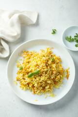 Homemade vegetarian rice with carrot