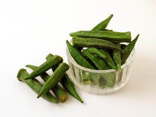 Crispy and salted okra.