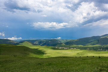 Obraz premium The high-mountain road to the tract of Jily-Su. Caucasus. Kabardino-Balkaria. Russia.