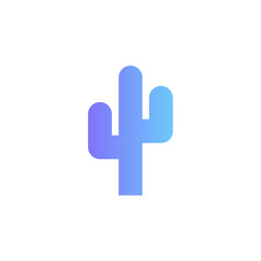 Cactus vector icon with gradient