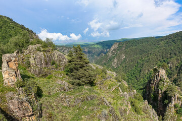 Obraz premium The high-mountain road to the tract of Jily-Su. Caucasus. Kabardino-Balkaria. Russia.