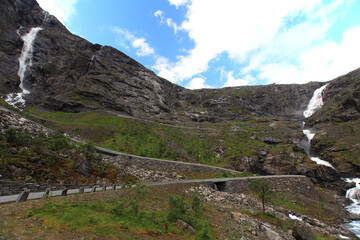 Trollstigen (troll path) - a tourist attraction in Norway
